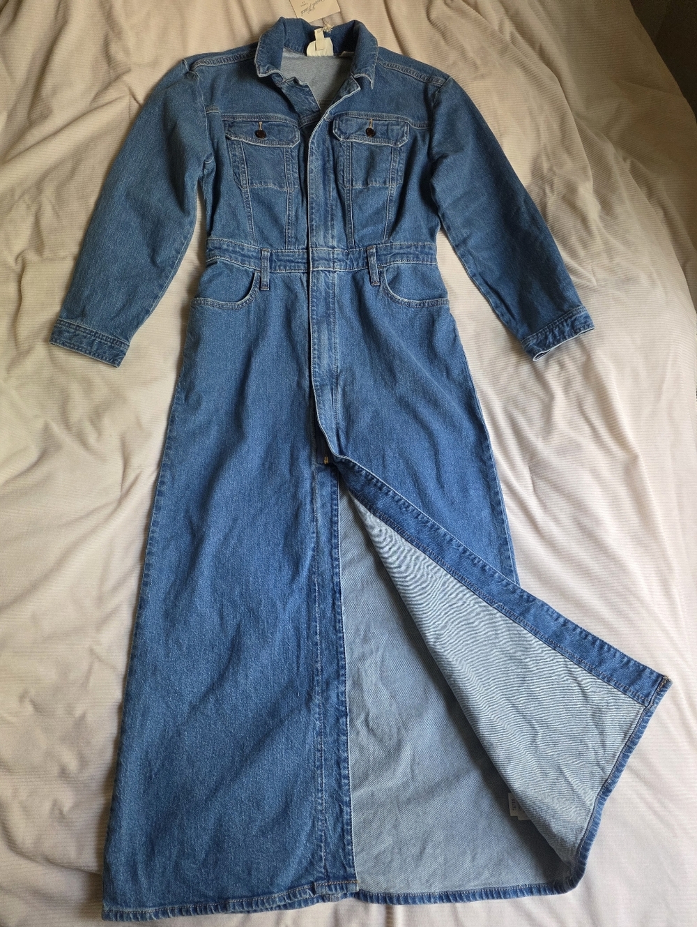 Universal Thread Women's Long Sleeve Denim Maxi Shirtdress Medium Blue Nwt - Picture 2 of 16